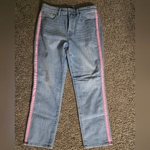 Talbots Women's Blue Jeans with Pink Accents